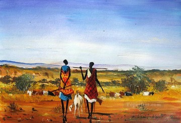 African Painting - On the Plains from Africa
